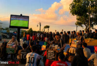 Ilustrasi suasan nobar piala dunia di taman zero point Kota Labuha, Halsel