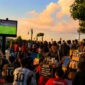 Ilustrasi suasan nobar piala dunia di taman zero point Kota Labuha, Halsel