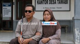 Ilustrasi Sepasang Suami Istri Penyandang Disabilitas Netra